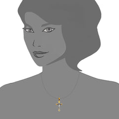 14k 2 Tone Gold Textured Finish Clover Tips Crucifix Pendant fine designer jewelry for men and women