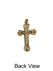 14k Yellow Gold And Black Enamel Crucifix Cross Mens Pendant fine designer jewelry for men and women