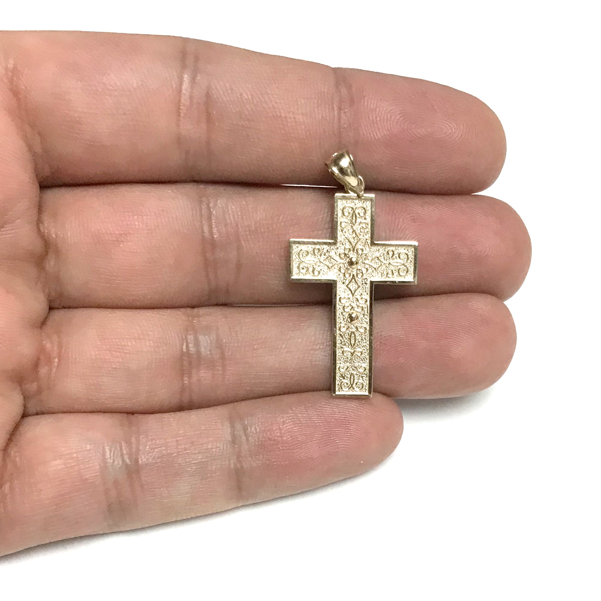 14k Yellow Gold And Black Enamel Cross Mens Pendant fine designer jewelry for men and women
