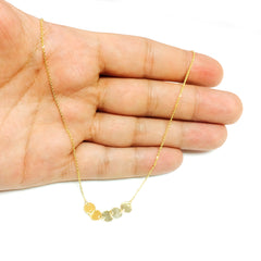 Mini Disk Choker 14k Gold Necklace, 16" Adjustable fine designer jewelry for men and women