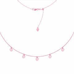 5 Dangle Mini Disc Choker 14k Gold Necklace, 16" Adjustable fine designer jewelry for men and women