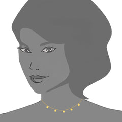 5 Dangle Mini Disc Choker 14k Gold Necklace, 16" Adjustable fine designer jewelry for men and women