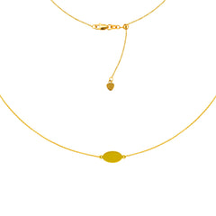 Mini Engravable Oval Plate Choker 14k Yellow Gold Necklace, 16" Adjustable fine designer jewelry for men and women