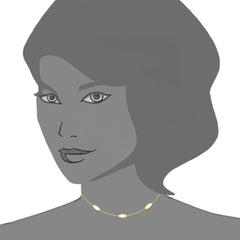 Marquise Trio Choker 14k Yellow Gold Necklace, 16" Adjustable fine designer jewelry for men and women