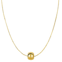 14k Yellow Gold Shiny 8mm Round Bead Charm Necklace, 18" fine designer jewelry for men and women