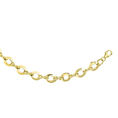 14k Yellow Gold Diamond Cut Infinity Link Womens Necklace, 18" fine designer jewelry for men and women