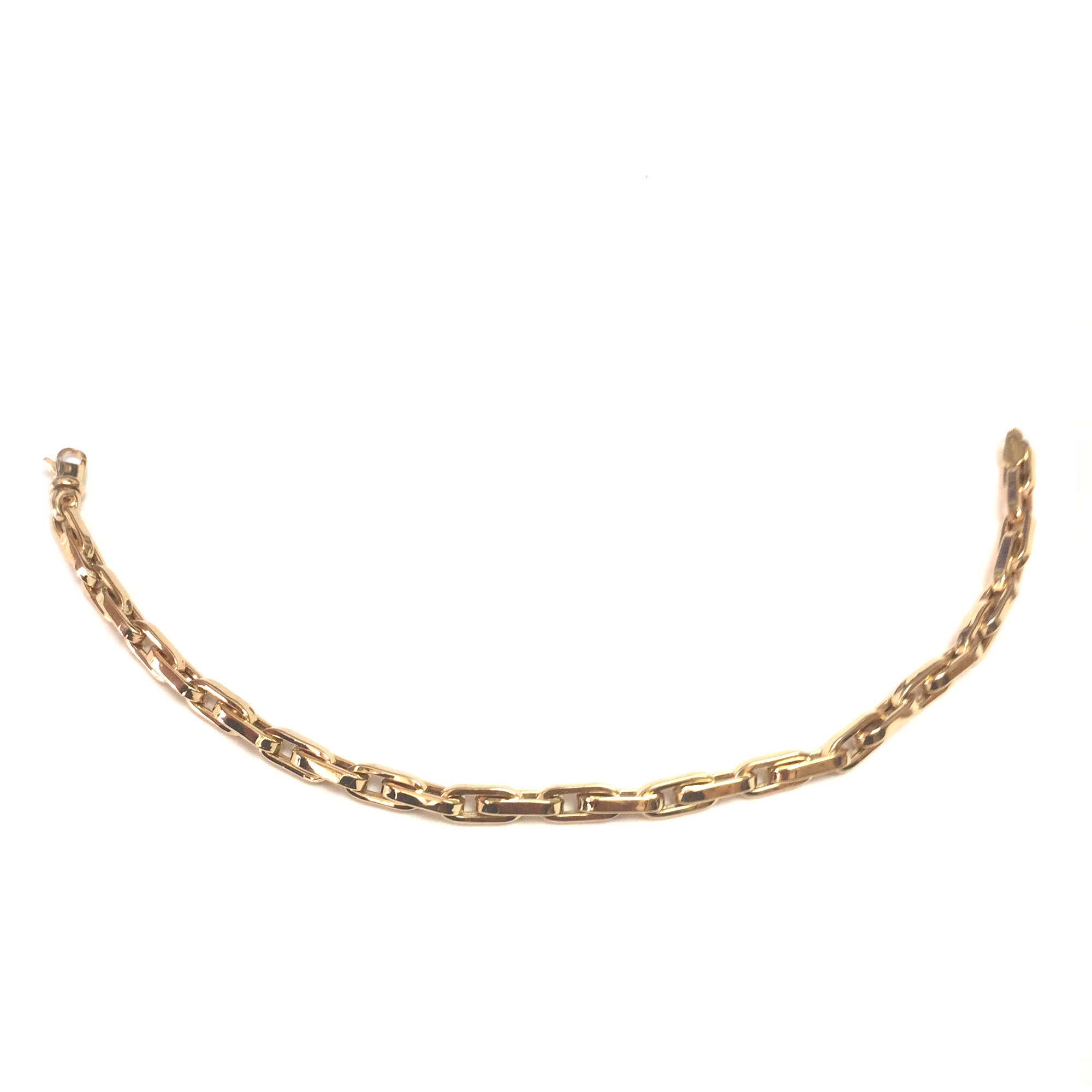 14k Yellow Gold Oval Link Mens Neckalce 22" fine designer jewelry for men and women