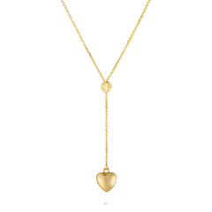 14k Yellow Gold Hanging Heart Necklace, 18" fine designer jewelry for men and women