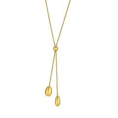 14k Yellow Gold Lariet Style Necklace, 24" fine designer jewelry for men and women