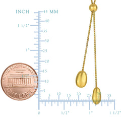 14k Yellow Gold Lariet Style Necklace, 24" fine designer jewelry for men and women