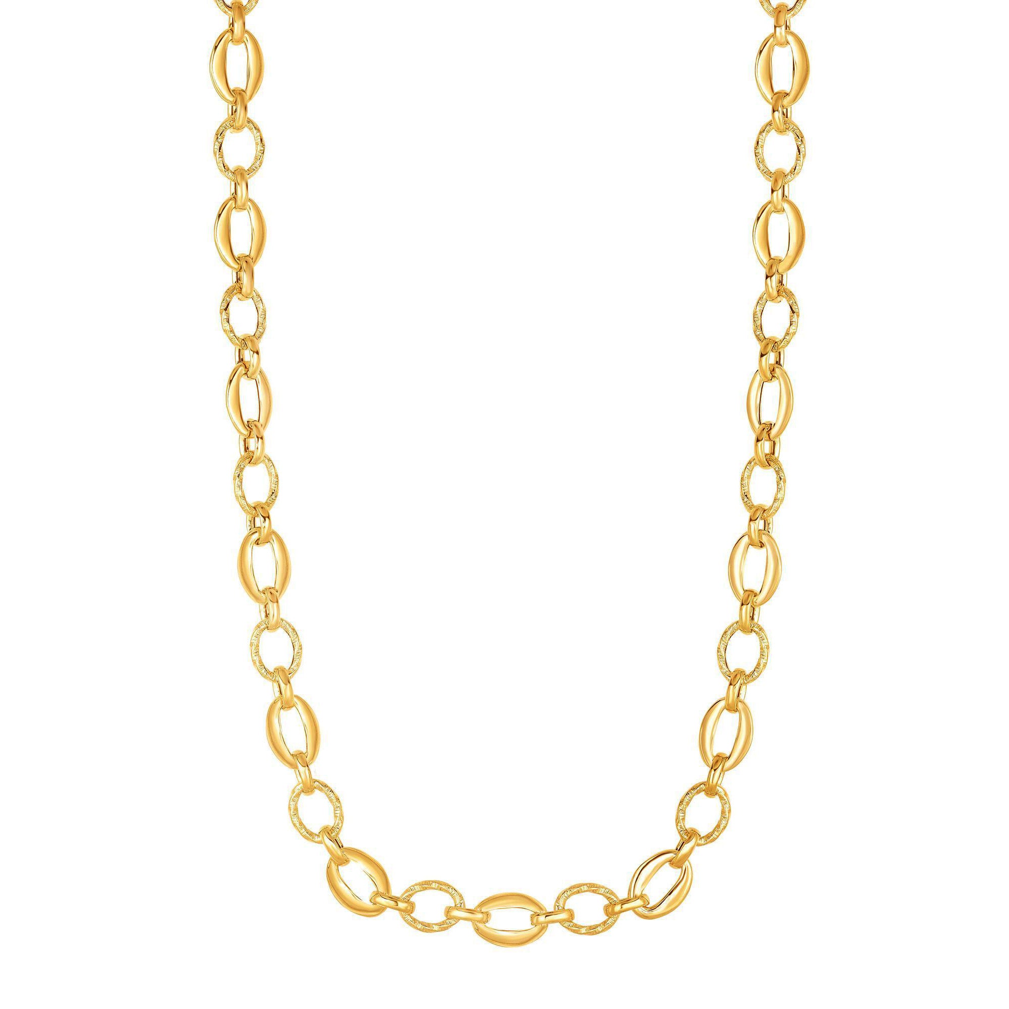 14k Yellow Gold Oval Link Chain Womens Necklace, 18" fine designer jewelry for men and women