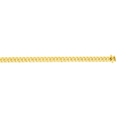 14k Yellow Gold Miami Cuban Link Chain Necklace, Width 10mm fine designer jewelry for men and women