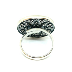 Sterling Silver Byzantine Style Round Disc Ring fine designer jewelry for men and women