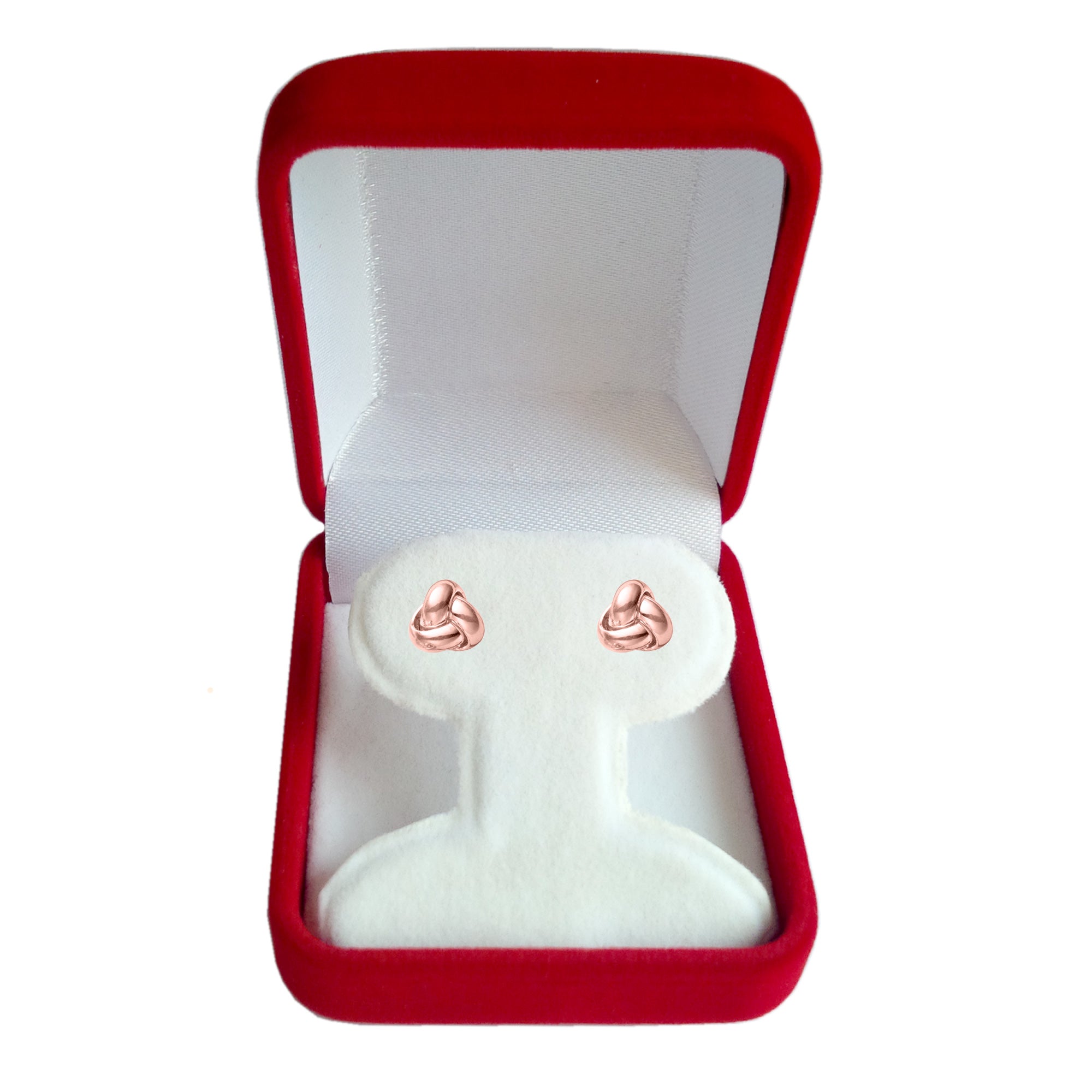 14k Gold Love Knot Stud Earrings, 6mm fine designer jewelry for men and women