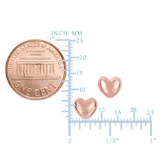 14k Gold Shiny Puff Heart Shape Stud Earrings 7 x 8mm fine designer jewelry for men and women
