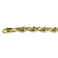 14k Yellow Gold Mariner Link Chain Mens Bracelet 4.7mm, 10" fine designer jewelry for men and women