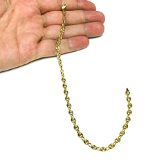 14k Yellow Gold Mariner Link Chain Mens Bracelet 4.7mm, 10" fine designer jewelry for men and women