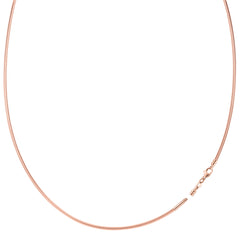 Round Omega Chain Necklace With Screw Off Lock In 14k Rose Gold, 1.5mm, 17" fine designer jewelry for men and women