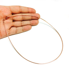 Round Omega Chain Necklace With Screw Off Lock In 14k Rose Gold, 1.5mm, 17" fine designer jewelry for men and women