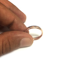 14k Rose Gold Diamond Cut 4mm Wide Hollow Wedding Band Ring fine designer jewelry for men and women