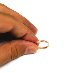 14k Rose Gold Twisted Cable Womens Ring, Size 7 fine designer jewelry for men and women