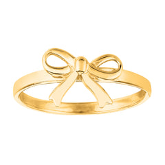 14K Yellow Gold Bow Design Ring, Size 7 fine designer jewelry for men and women