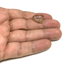 14k Two Tone Gold Bypass Arrow Ring, Size 7 fine designer jewelry for men and women