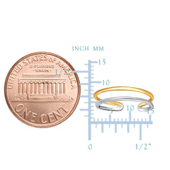 14K White And Yellow Gold Double Bar Cuff Style Adjustable Toe Ring fine designer jewelry for men and women