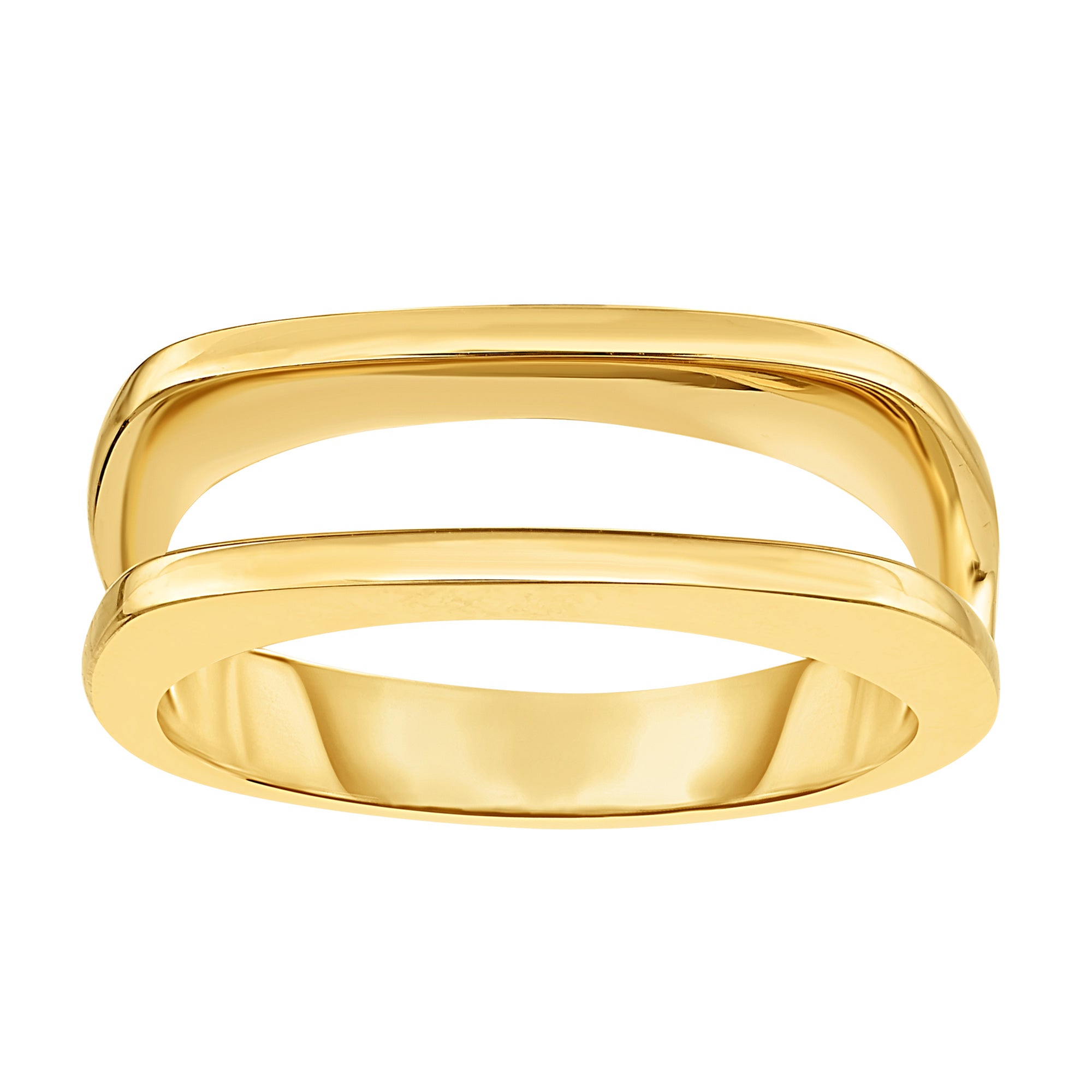 14K Yellow Gold Parallel Bar Design Fancy Ring, Size 7 fine designer jewelry for men and women