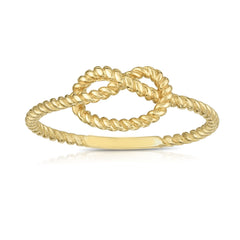 14k Yellow Gold Twisted Cable Knot Ring, Size 7 fine designer jewelry for men and women