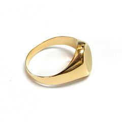 14k Yellow Gold Oval Disc Signet Womens Ring, 7 fine designer jewelry for men and women