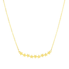 14k Yellow Gold Stars Pendant Necklace, 18" fine designer jewelry for men and women