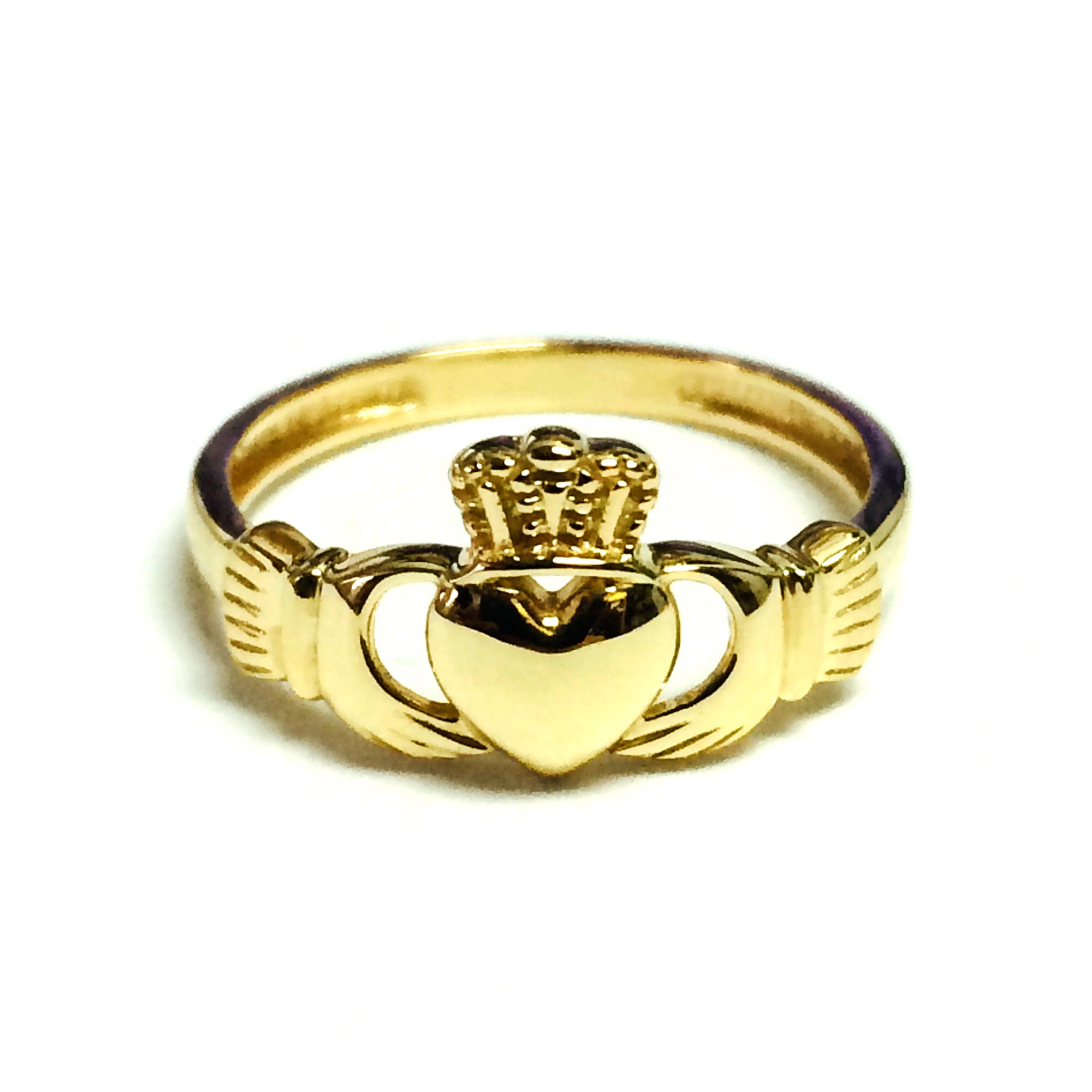 14k Yellow Gold Claddagh Ring – JewelryAffairs - Main Image