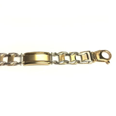 14k Yellow And White Gold Rolex Link Mens Bracelet, 8.5" fine designer jewelry for men and women