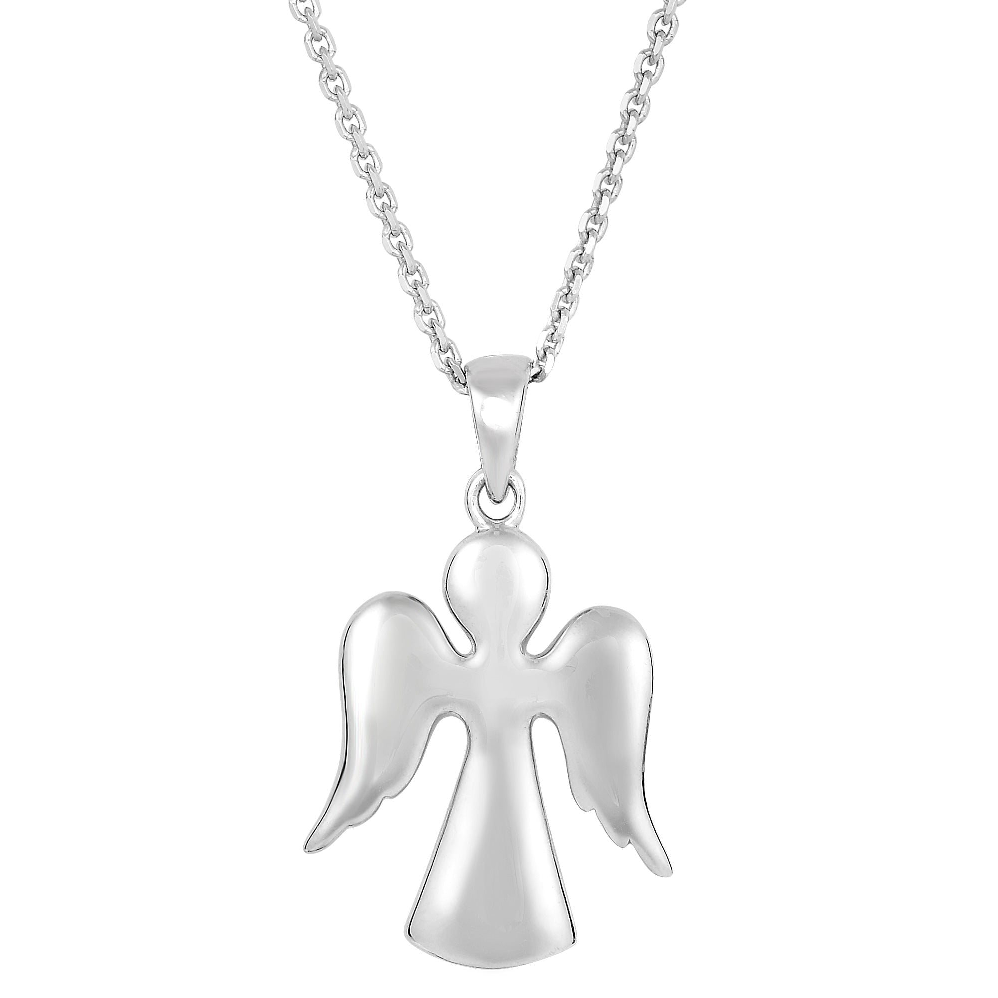 Sterling Silver Angel Pendant Sliding Fashion Necklace, 18" - JewelryAffairs