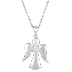 Sterling Silver Angel Pendant Sliding Fashion Necklace, 18" - JewelryAffairs
