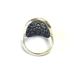 Sterling Silver Byzantine Style Round Ring - JewelryAffairs