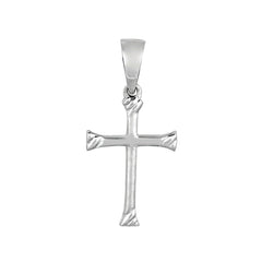 Sterling Silver Cross Pendant, 13 x 20 mm - JewelryAffairs