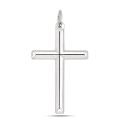 Sterling Silver Cross Pendant, 15 x 30 mm - JewelryAffairs