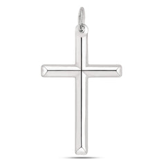 Sterling Silver Cross Pendant, 20 x 40 mm - JewelryAffairs