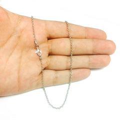 Sterling Silver Rhodium Plated Rolo Chain Necklace, 1,8mm - JewelryAffairs