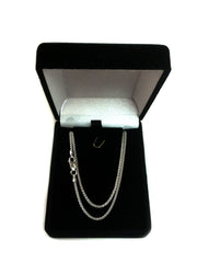 Sterling Silver Rhodium Plated Spiga Chain Necklace, 1.3mm - JewelryAffairs