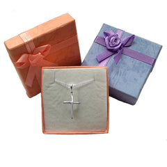 Sterling Silver Wavy Style Cross Pendant - JewelryAffairs