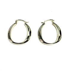 14K Gold Shiny Oval Shape Hoop Earring fine designer jewelry for men and women