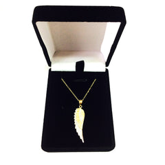 14k Yellow And White Gold Angel Wing Pendant Chain Necklace, 18" fine designer jewelry for men and women