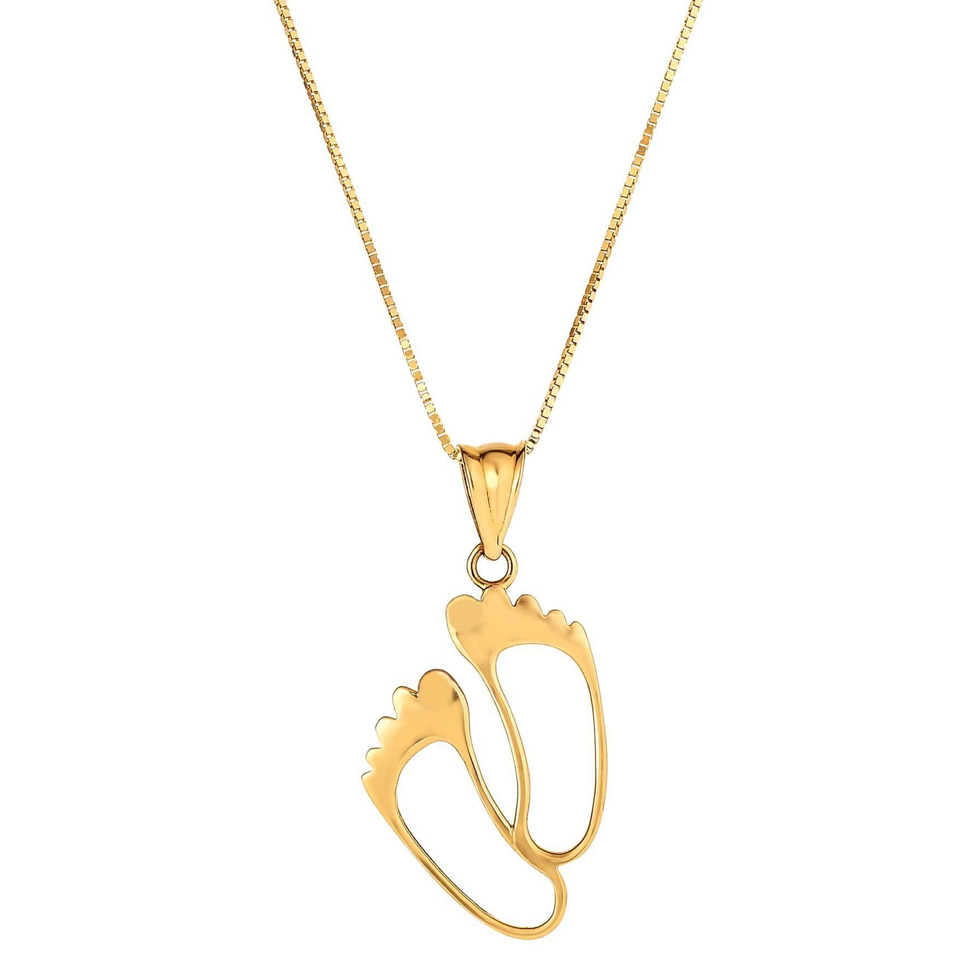 14k Yellow Gold Set of Foot Summer Necklace,18" fine designer jewelry for men and women