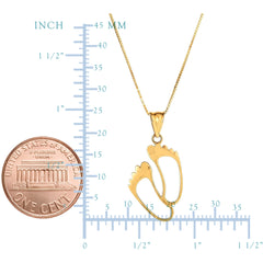 14k Yellow Gold Set of Foot Summer Necklace,18" fine designer jewelry for men and women