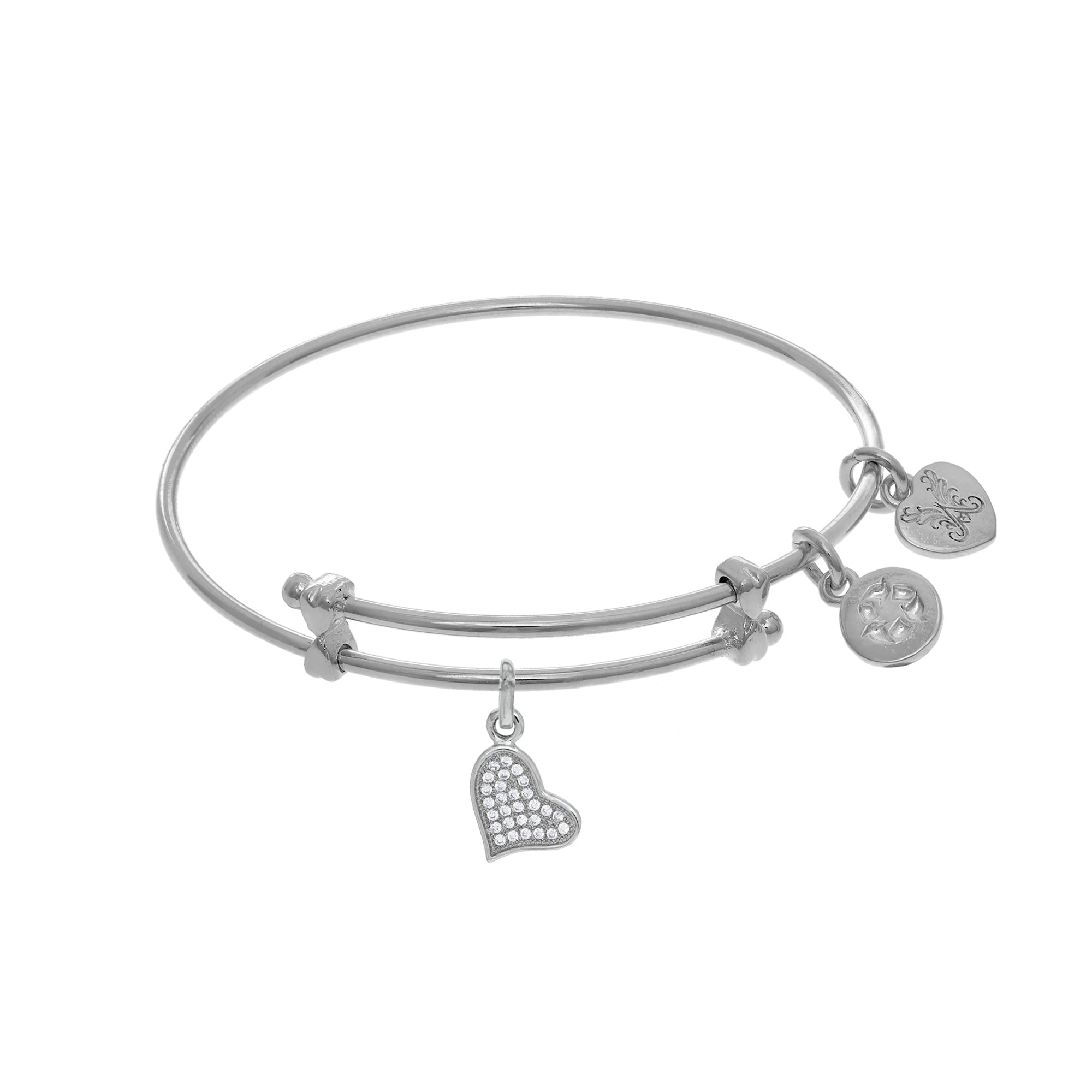 Heart Charm Adjustable Bangle Girls Bracelet fine designer jewelry for men and women