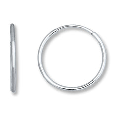 14K Gold Round Endless Hoop Earrings, 10mm fine designer jewelry for men and women