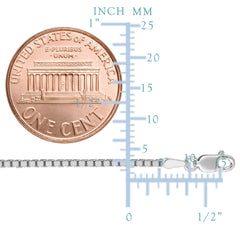 Sterling Silver Rhodium Plated Box Chain Necklace, 1,5mm fine designer jewelry for men and women